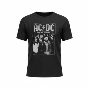 AC/DC Highway to Hell Graphic Band Tee Black Cotton T-Shirt Size M